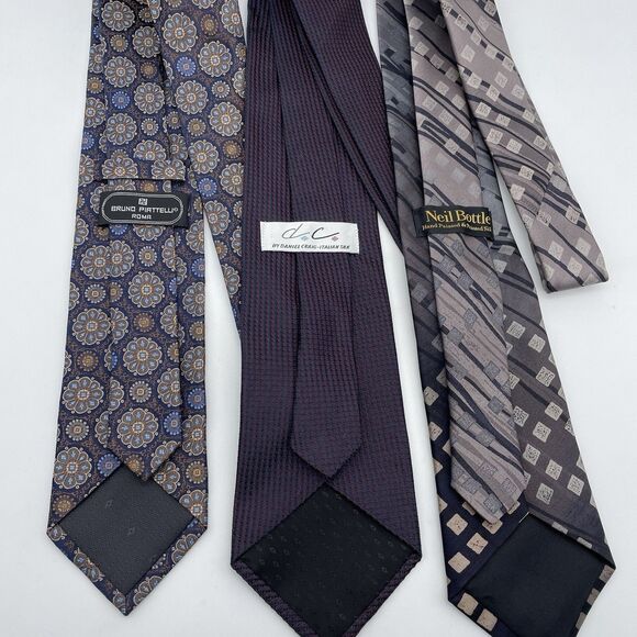 Bruno Piatelli / Neil Bottle / Daniel Silk Neckties Lot of 3 Abstract Iridescent - Picture 2 of 16